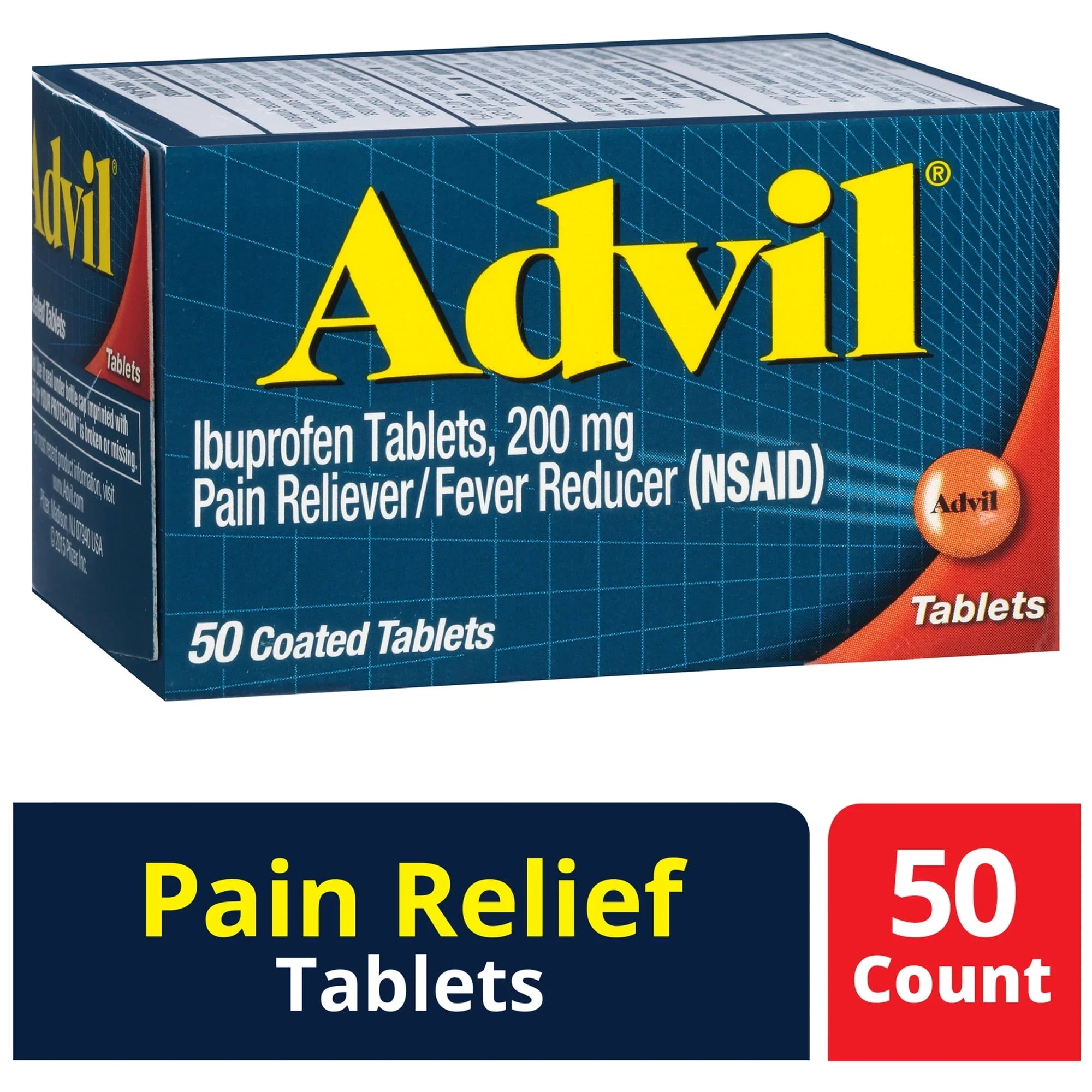Advil Tablets – 200mg Ibuprofen Pain Reliever & Fever Reducer, 50 Ct - Exotic Pro