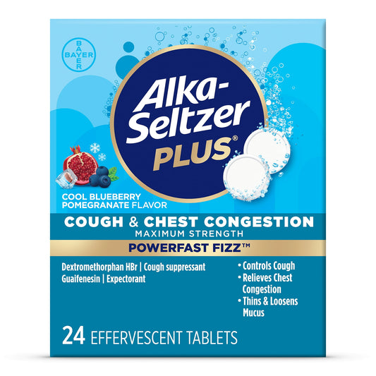 Alka-Seltzer Plus PowerFast Fizz – Cough &amp; Chest Congestion Relief, 24 Ct