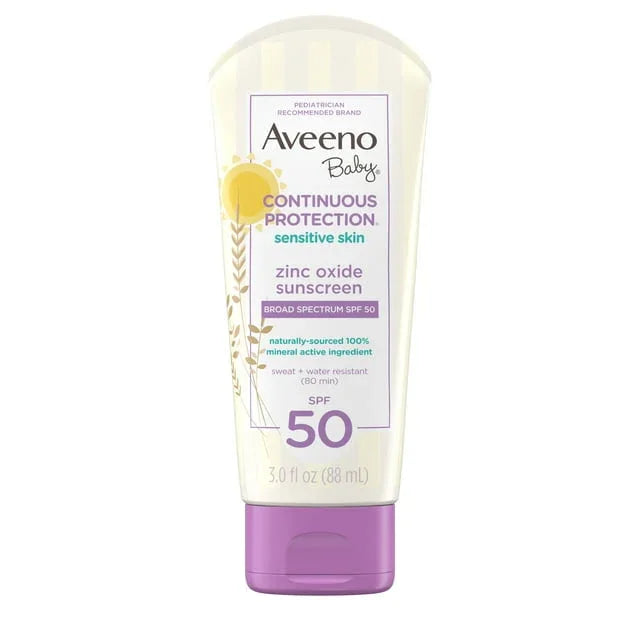 Aveeno Baby Mineral Sunscreen Lotion SPF 50 with Zinc Oxide, 3 fl oz - Exotic Pro