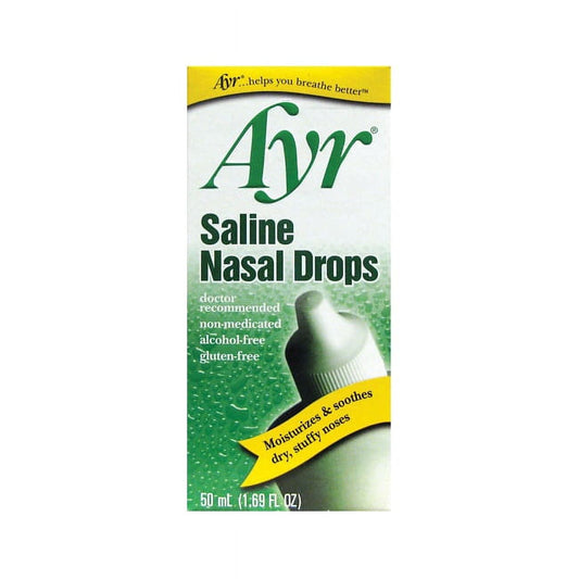 Ayr Saline Nasal Drops – 1.69 oz | Gentle Moisturizing Nasal Relief