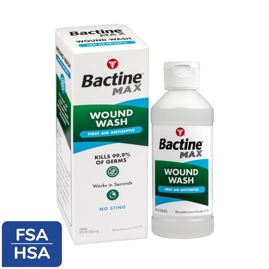 Bactine Max First Aid Wound Wash – 8 fl oz | Kills 99.9% of Germs