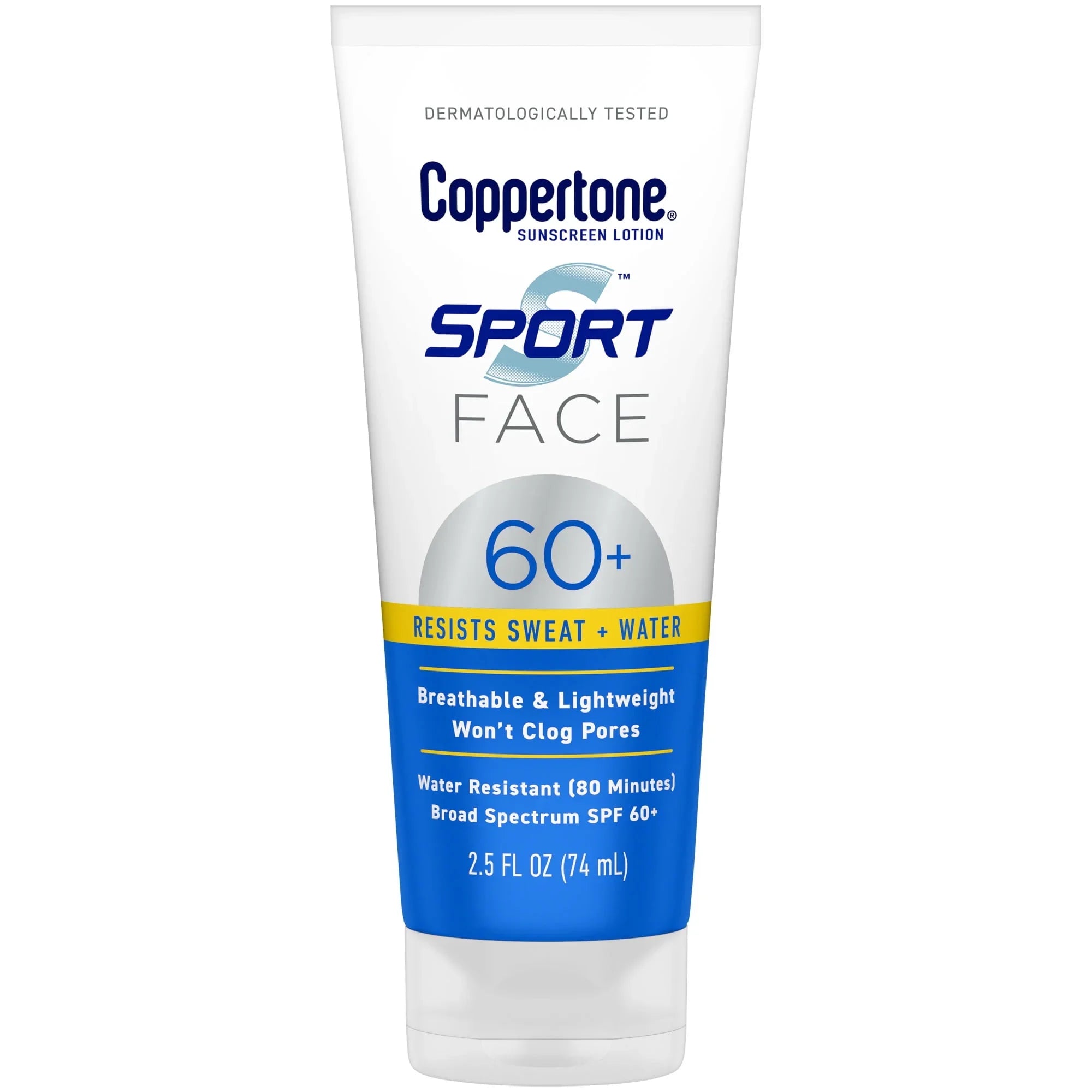 Coppertone Sport Face Sunscreen SPF 60+ | Water-Resistant Lotion, 2.5 fl oz - Exotic Pro