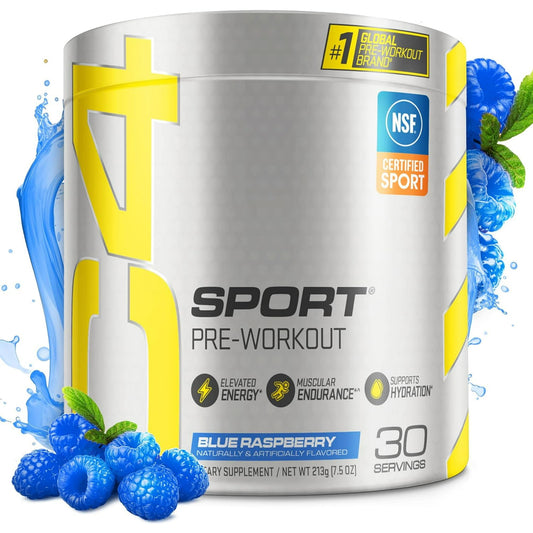 Cellucor C4 Sport Pre-Workout Powder, NSF Certified, Blue Raspberry, 30 Servings