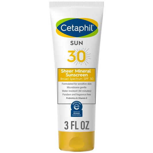 Cetaphil Sheer Mineral Sunscreen SPF 30 for Face & Body, 3 oz