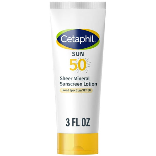 Cetaphil Sheer Mineral Sunscreen Lotion SPF 50, Fragrance-Free, 3 oz