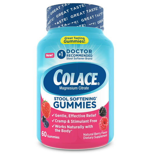 Colace Stool Softener Gummies – Gentle Constipation Relief, 60 Count