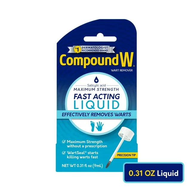 Compound W Wart Remover – Max Strength Fast-Acting Liquid, 0.31 fl oz - Exotic Pro