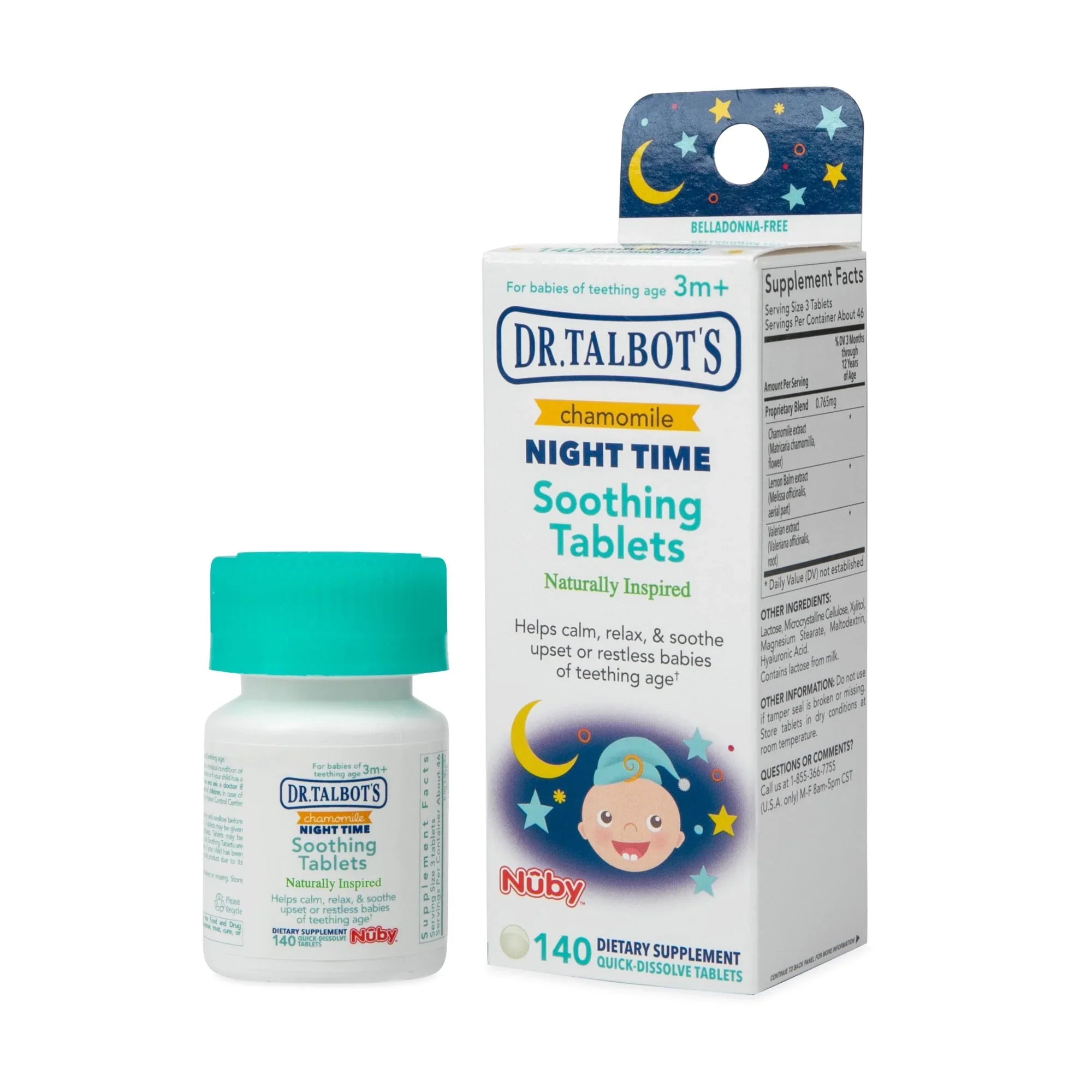 Dr. Talbot's Chamomile Nighttime Teething Tablets – 140 Count - Exotic Pro