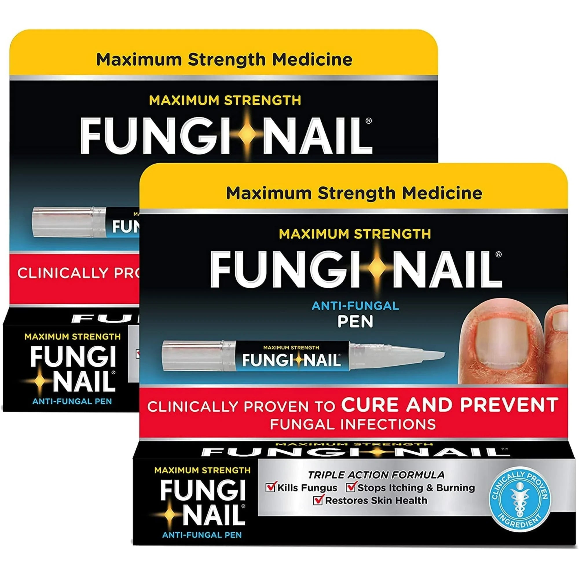 Fungi-Nail Anti-Fungal Pen – Tolnaftate Solution for Nails & Feet, 0.101 oz (Pack of 2) - Exotic Pro