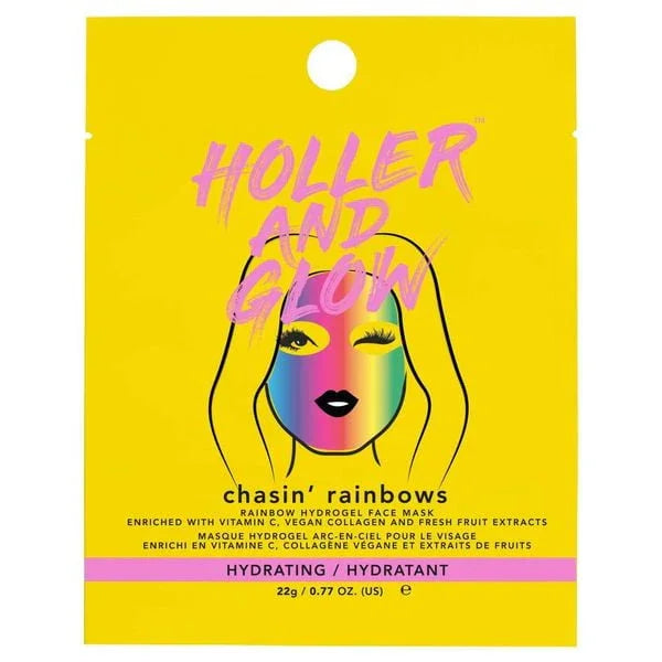 Holler and Glow Chasin' Rainbows Rainbow Hydrogel Face Mask - 0.77oz - Exotic Pro