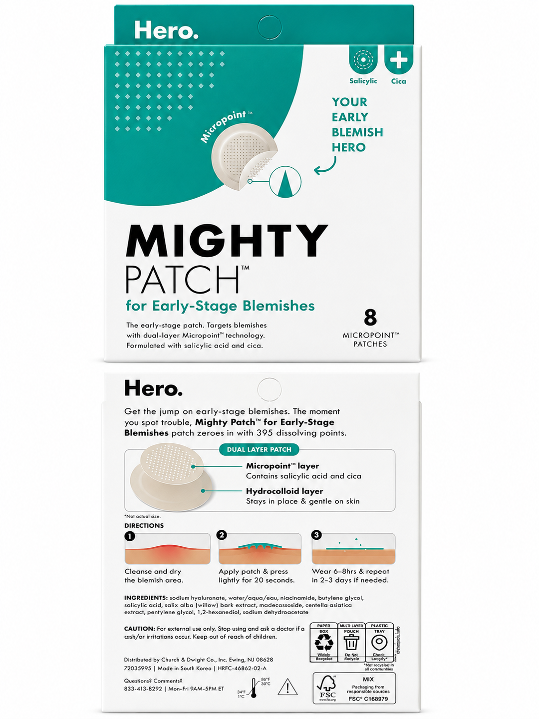 Hero Cosmetics Mighty Patch Micropoint for Blemishes – 8 Count