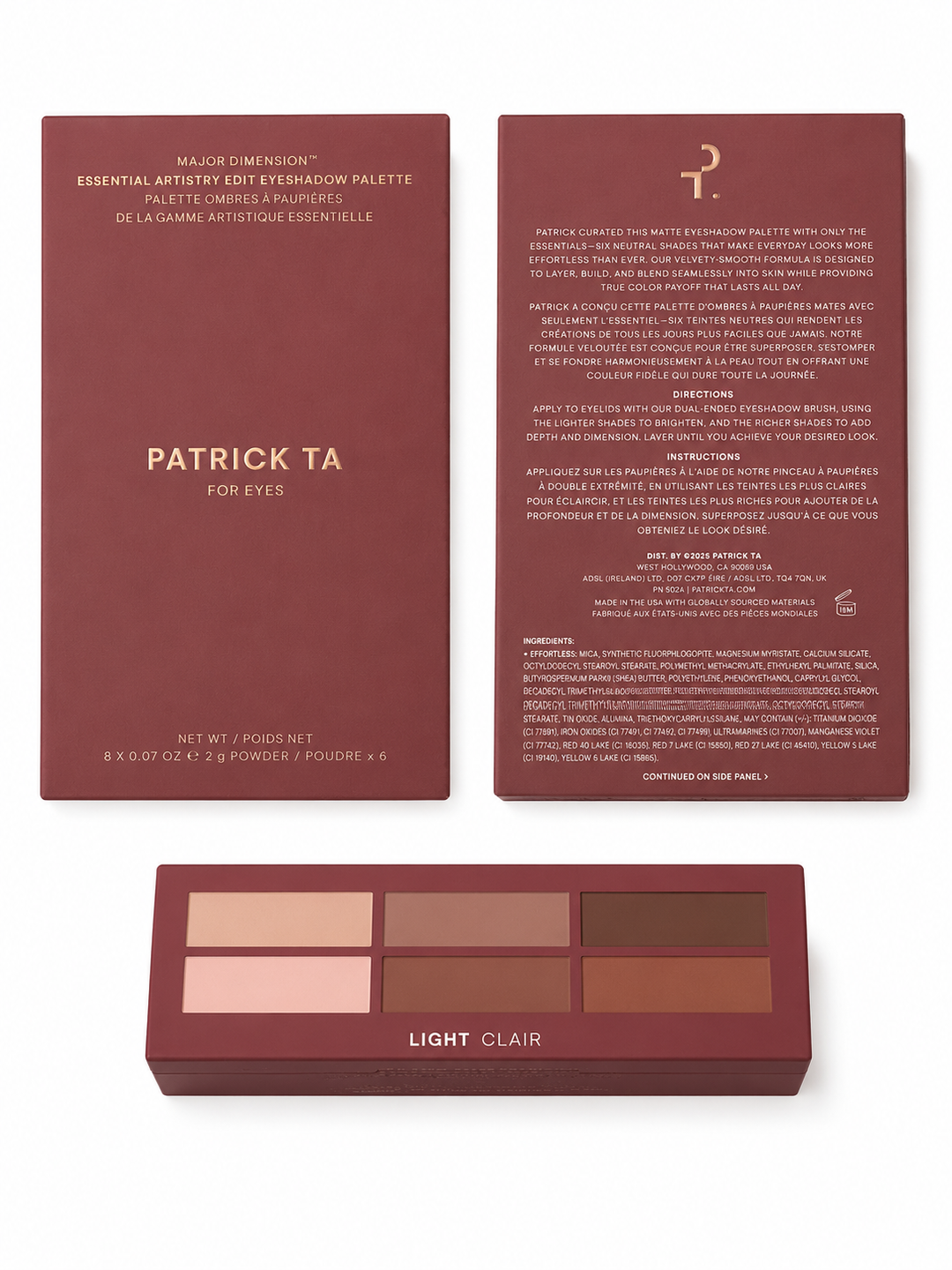 Patrick Ta Major Dimension Essential Artistry Edit Eyeshadow Palette – Light