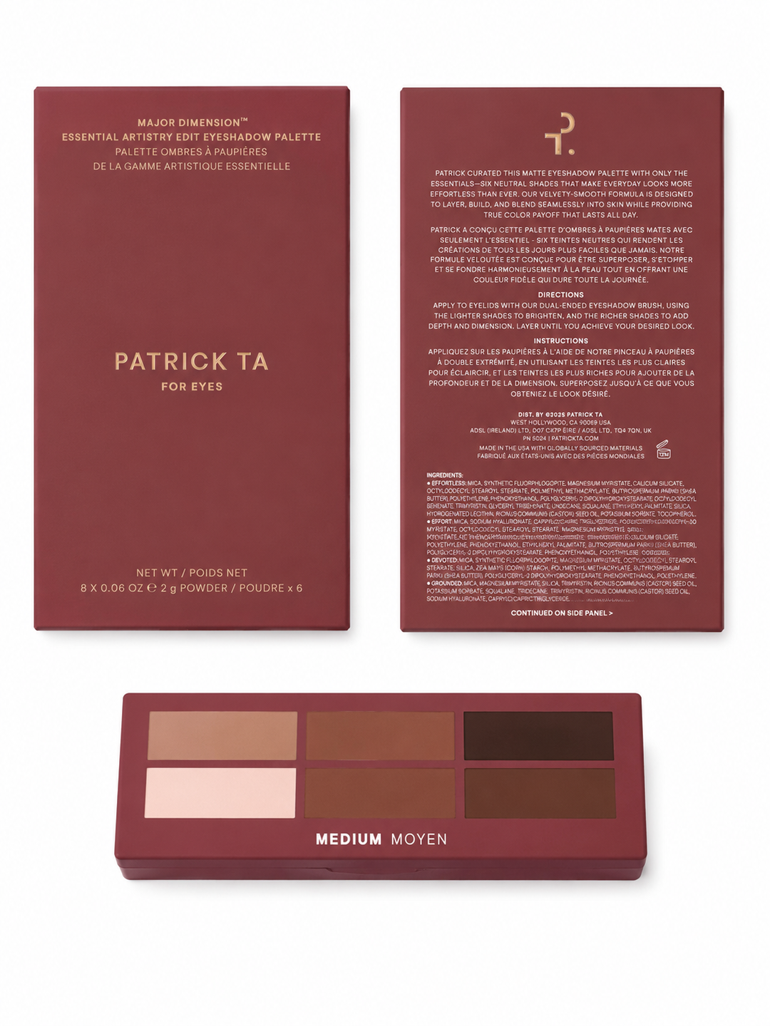 Patrick Ta Major Dimension Essential Artistry Edit Eyeshadow Palette – Medium