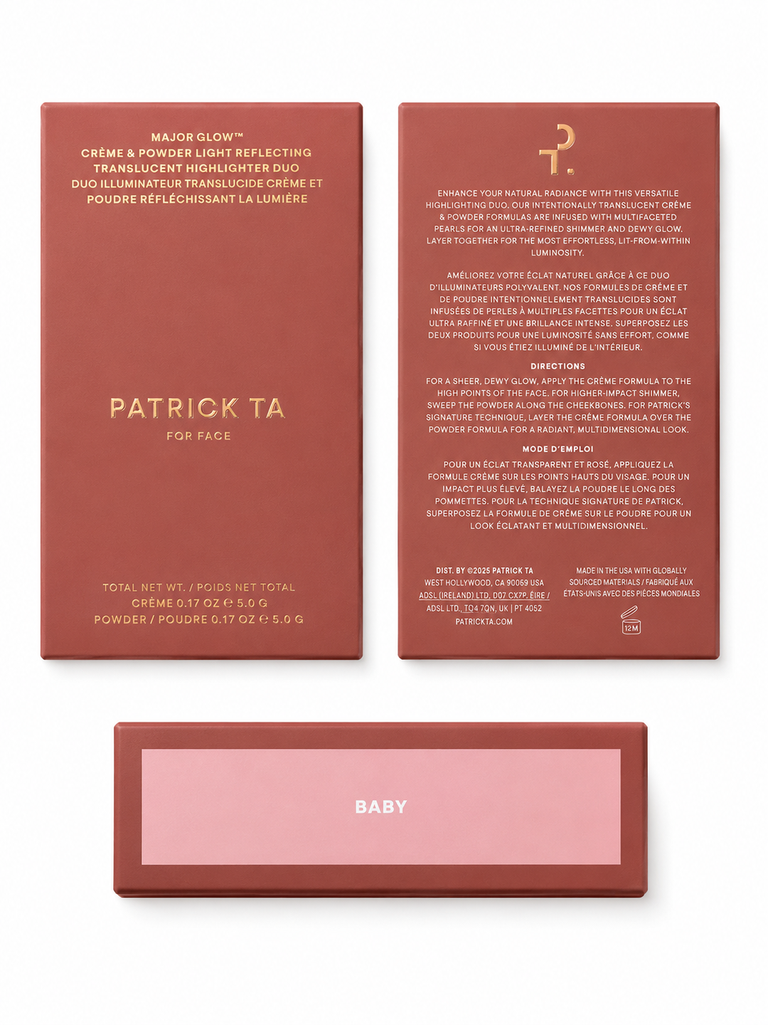 Patrick Ta Major Glow Crème & Powder Highlighter Duo – Baby 0.35 oz