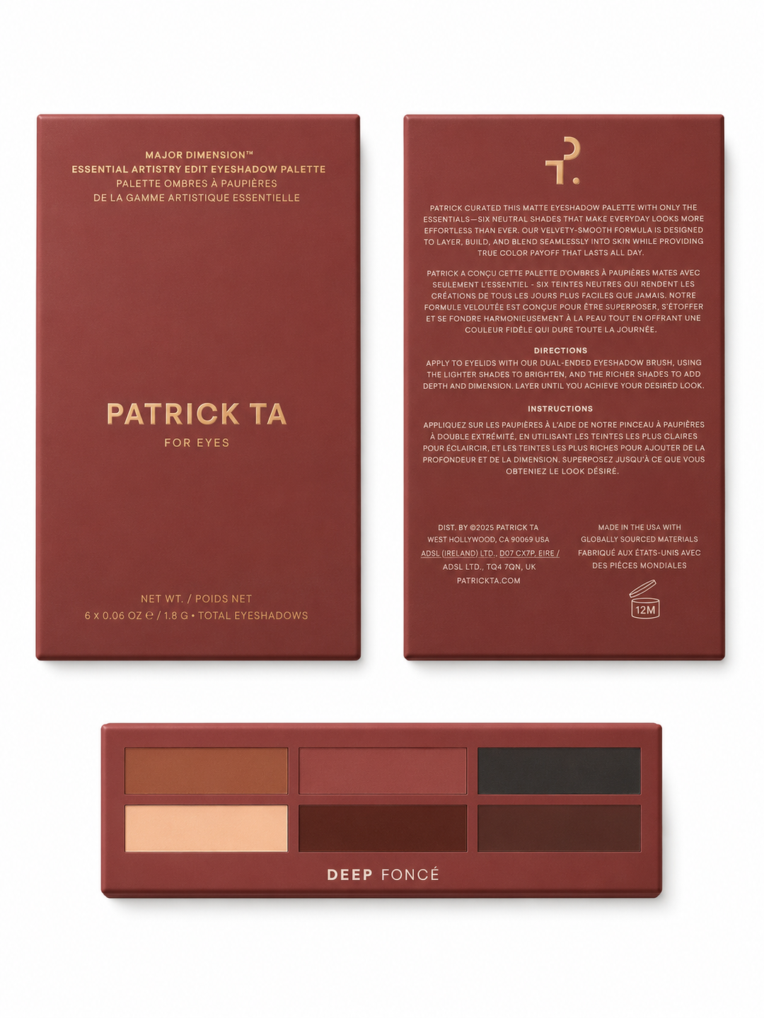Patrick Ta Major Dimension Essential Artistry Edit Eyeshadow Palette – Deep