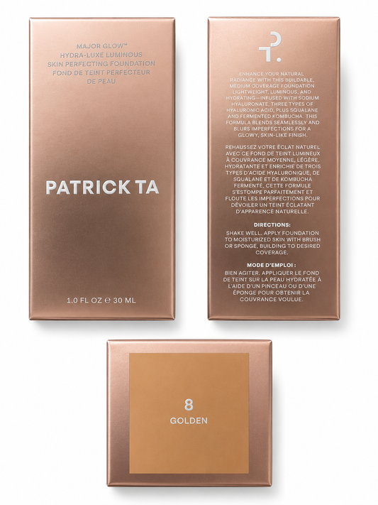 Patrick Ta Major Skin Hydra-Luxe Luminous Foundation – 8 Golden 1 oz