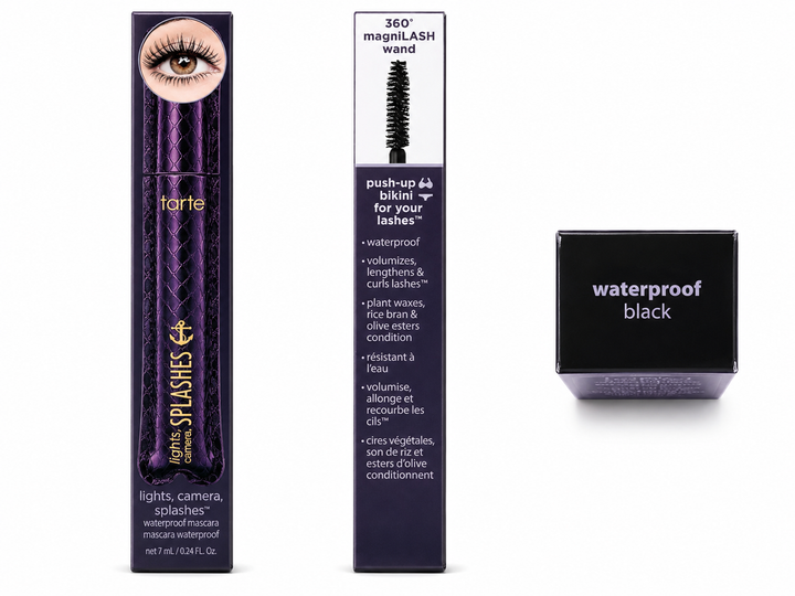Tarte Lights Camera Splashes Waterproof Mascara – Black 0.24 fl oz