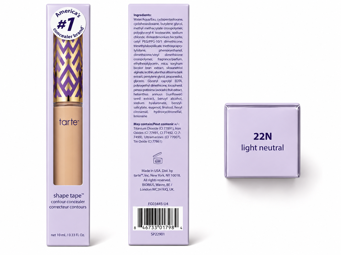 Tarte Shape Tape Contour Concealer - 22N Light Neutral, 0.33 oz