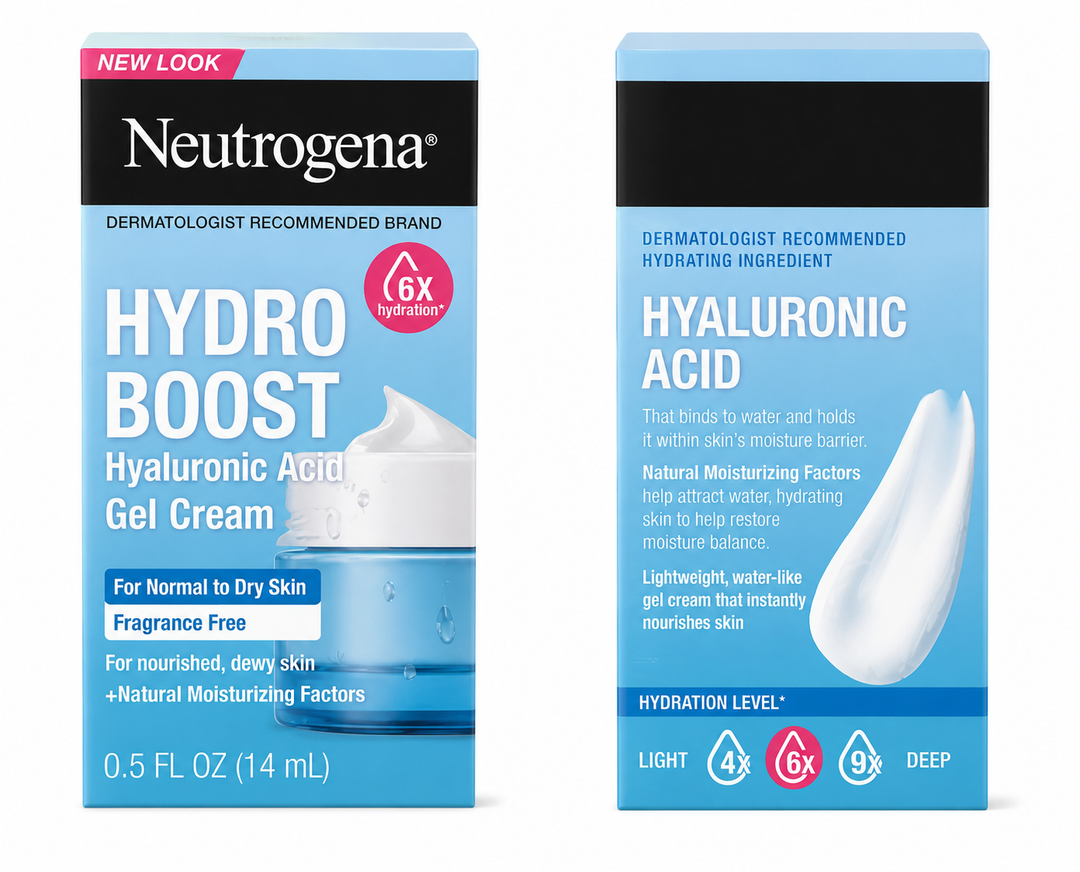 Neutrogena Hydro Boost Water Gel Face Moisturizer with Hyaluronic Acid, Fragrance Free, .5 oz
