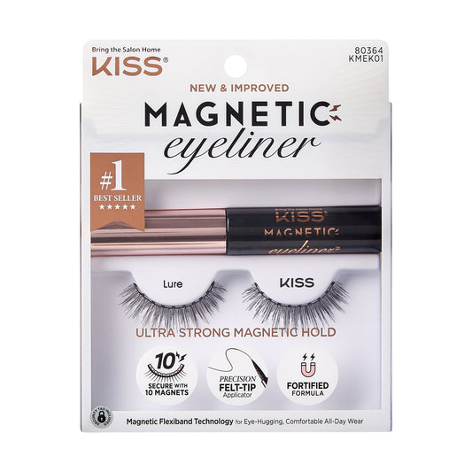 Kiss Magnetic Eyelashes – Lure Style, Black Strip Lashes, 12mm, 1 Pair - Exotic Pro