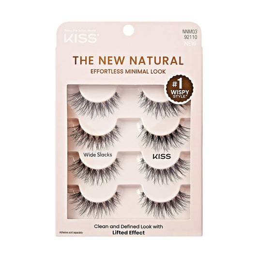 KISS The New Natural False Eyelashes 12mm – Wide Slacks, 4 Pairs - Exotic Pro