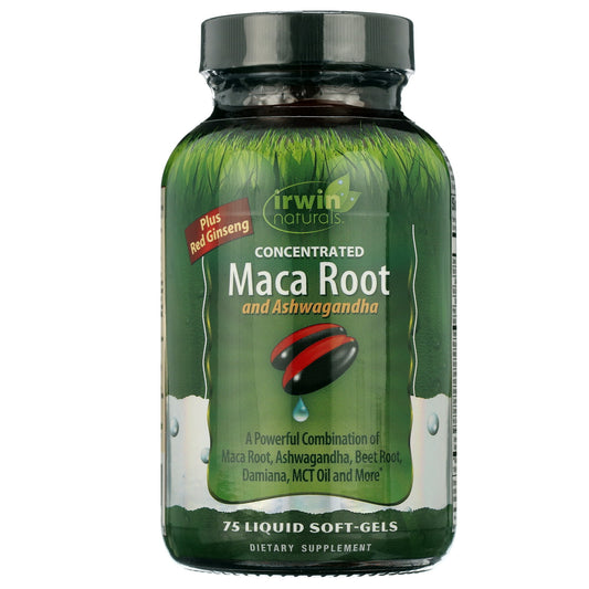 Irwin Naturals Maca Root & Ashwagandha with Red Ginseng – 75 Softgels