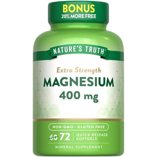 Nature's Truth Magnesium 400mg Extra Strength, 72 Softgels