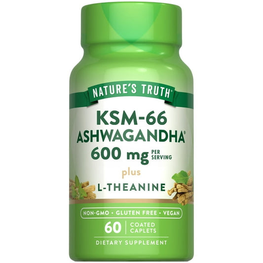 Nature's Truth KSM-66® Ashwagandha with L-Theanine, 60 Capsules