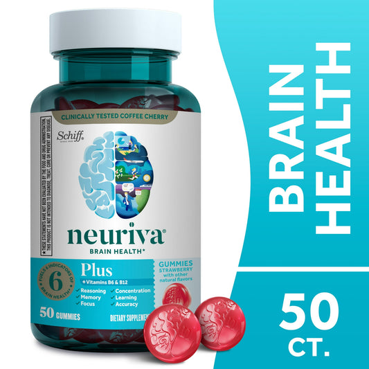 Neuriva Plus Brain Health Gummies with B12 & B6 for Memory & Focus, 50ct