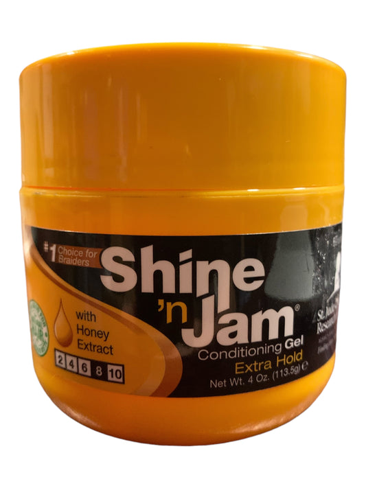 Shine 'n Jam Extra Hold Conditioning Gel with Honey Extract, 4 oz