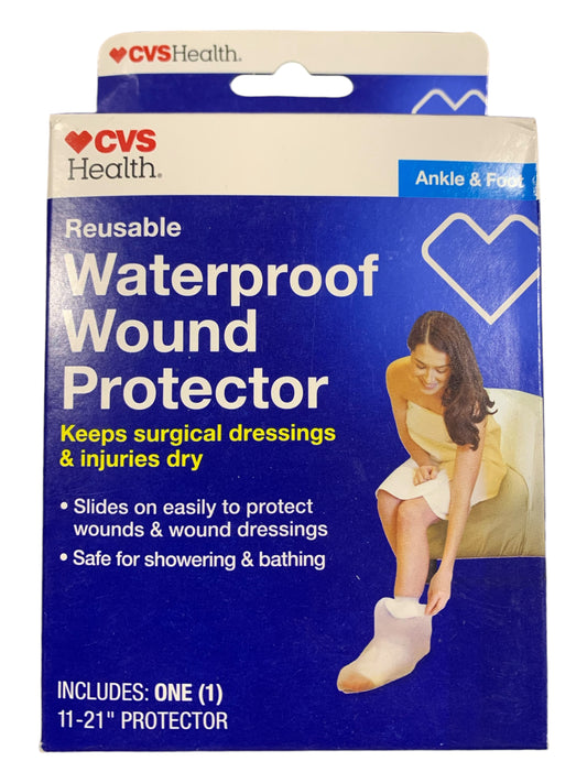 CVS Waterproof Wound & Cast Protector for Ankle and Foot – Reusable Shower Cover