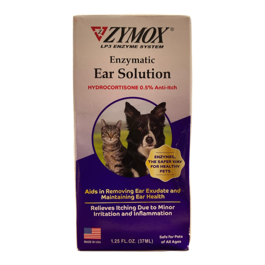 Zimox Enzymatic Ear Solution with Hydrocortisone 0.5%, Anti-Itch, 1.25oz