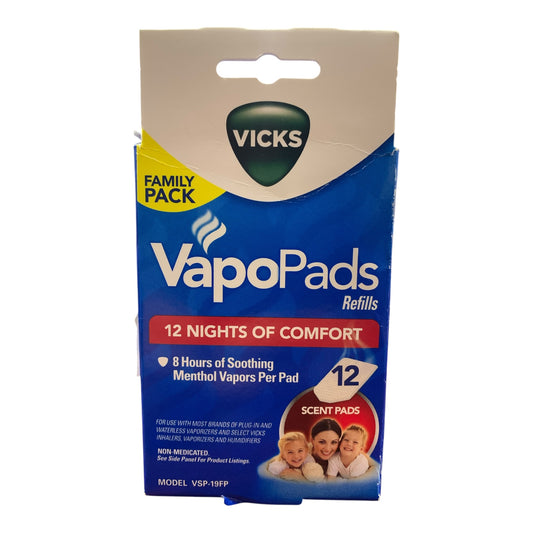 Vicks VapoPads Soothing Menthol, Sinus & Allergy Relief, 12 Pack, VSP19FP