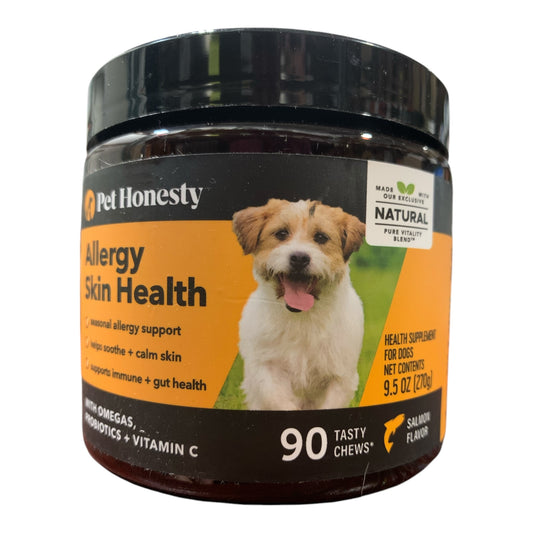 Pet Honesty Allergy Skin Health Chews with Omegas & Probiotics, Salmon Flavor, 90 ct