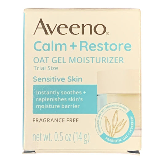 Aveeno Calm + Restore Oat Gel Moisturizer for Sensitive Skin, 0.5 oz