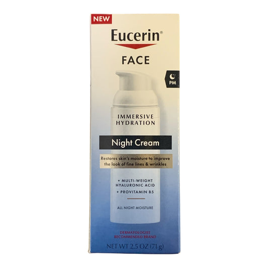 Eucerin Face Immersive Hydration Night Cream, 2.5 oz