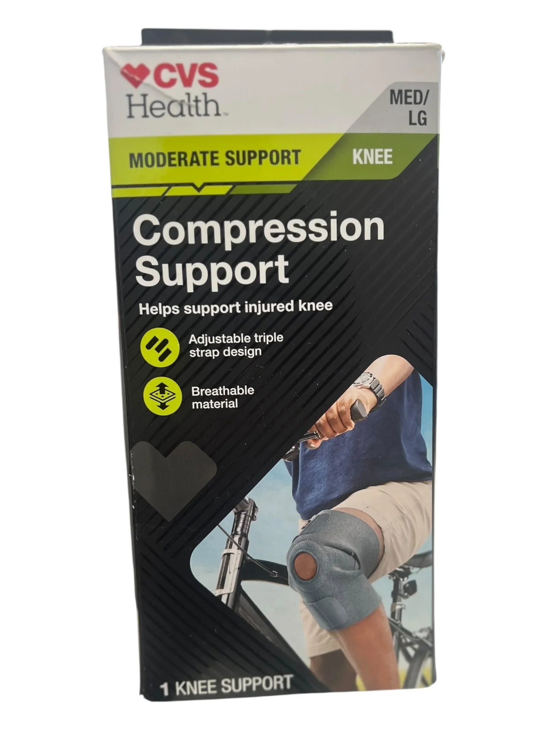 CVS Health Compression Knee Support – Med/Lg, Breathable, New - Exotic Pro