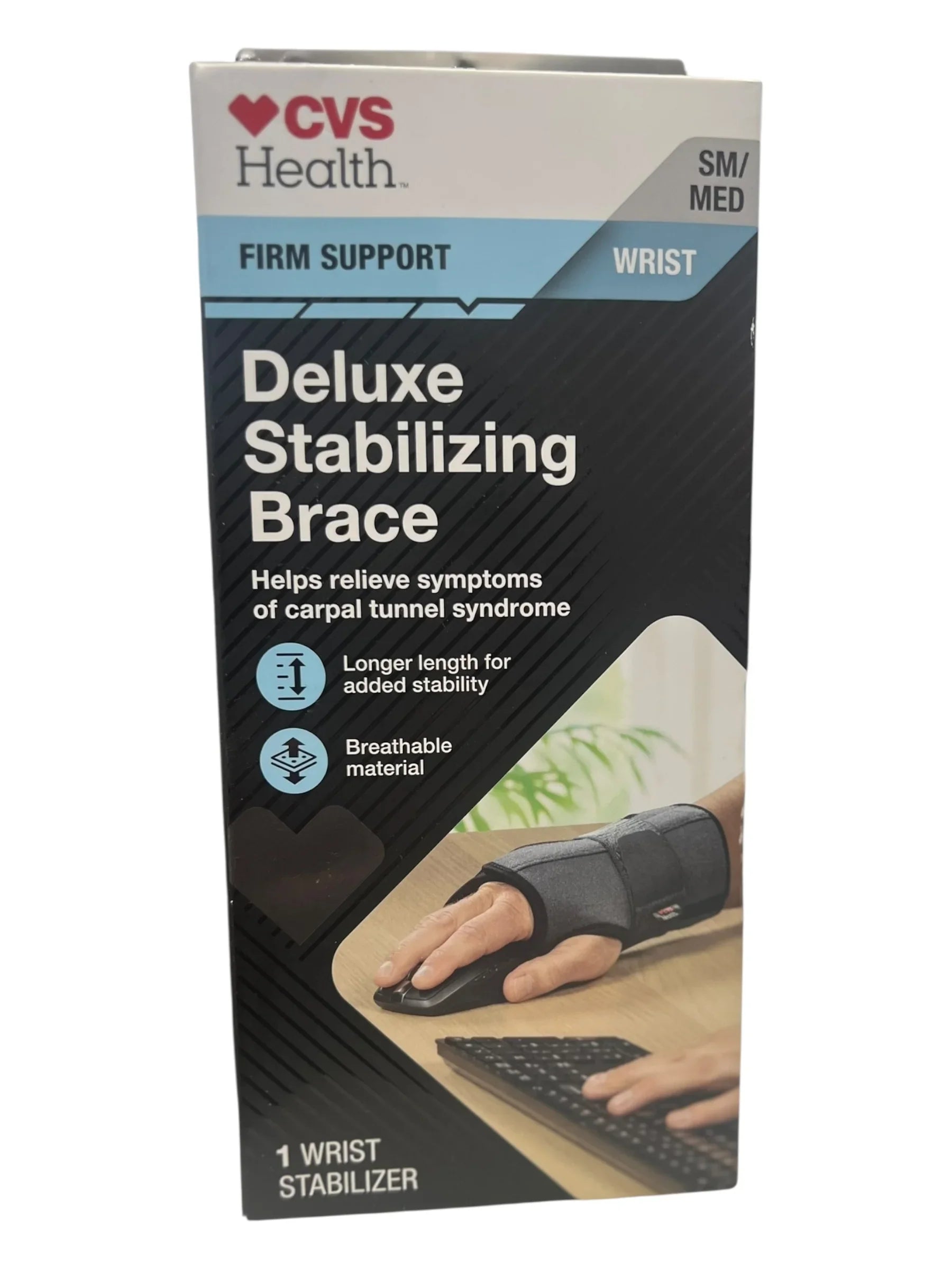 CVS Health Deluxe Wrist Brace – Firm Support, S/M Size, Stabilizing - Exotic Pro