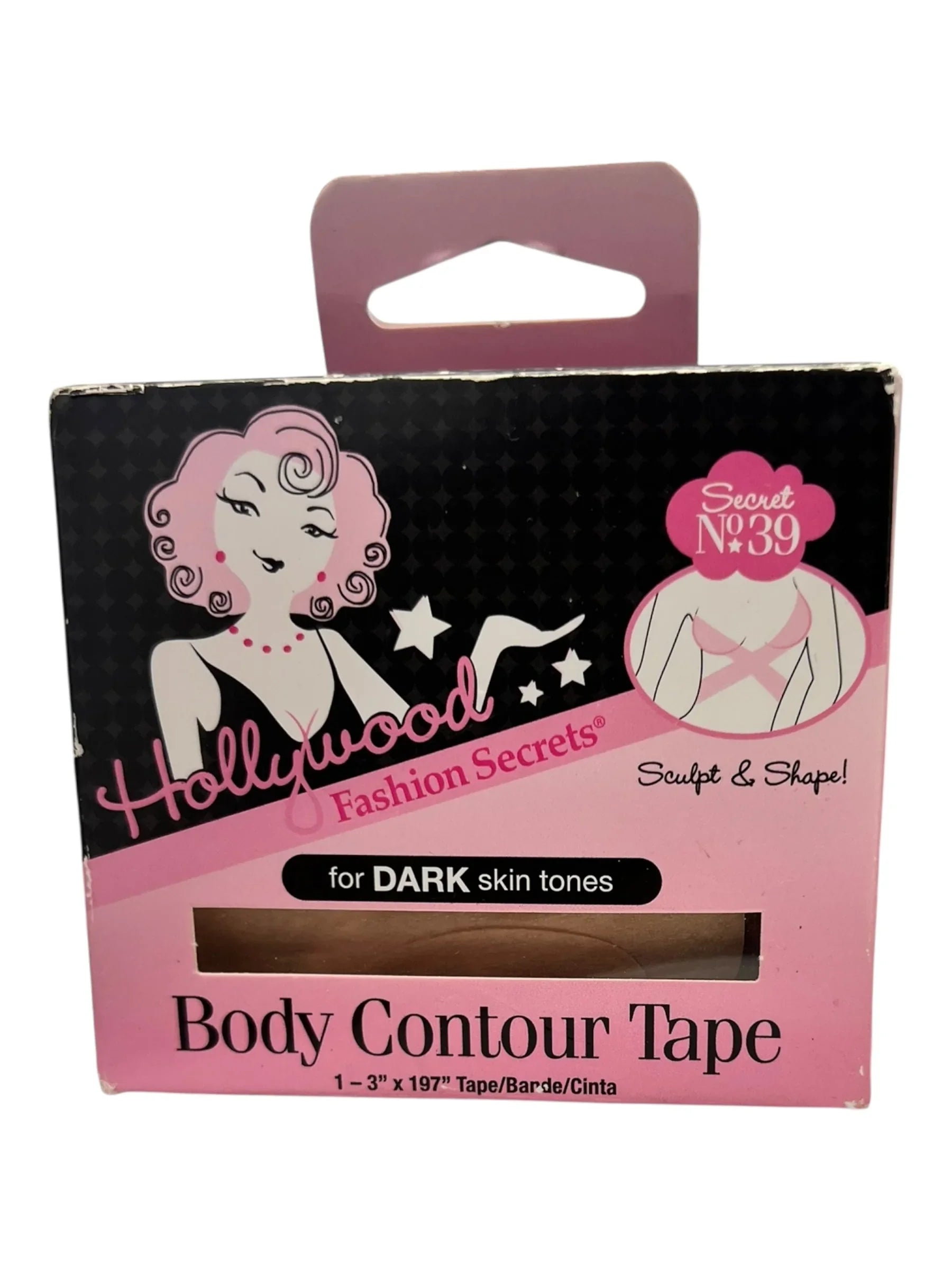 Hollywood Fashion Secrets Body Contour Tape - Dark Skin, 1 Roll (197x1) - Exotic Pro