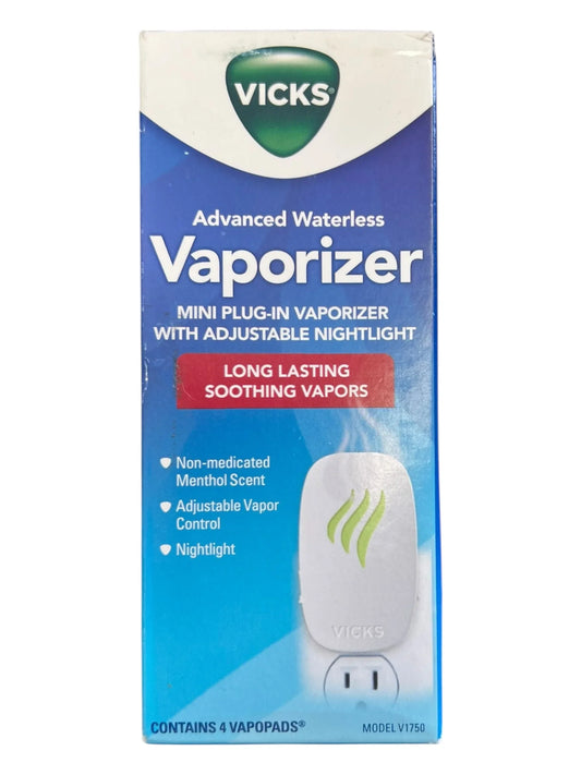 Vicks Advanced Waterless Vaporizer Plug-In with Nightlight + 4 VapoPads - Exotic Pro