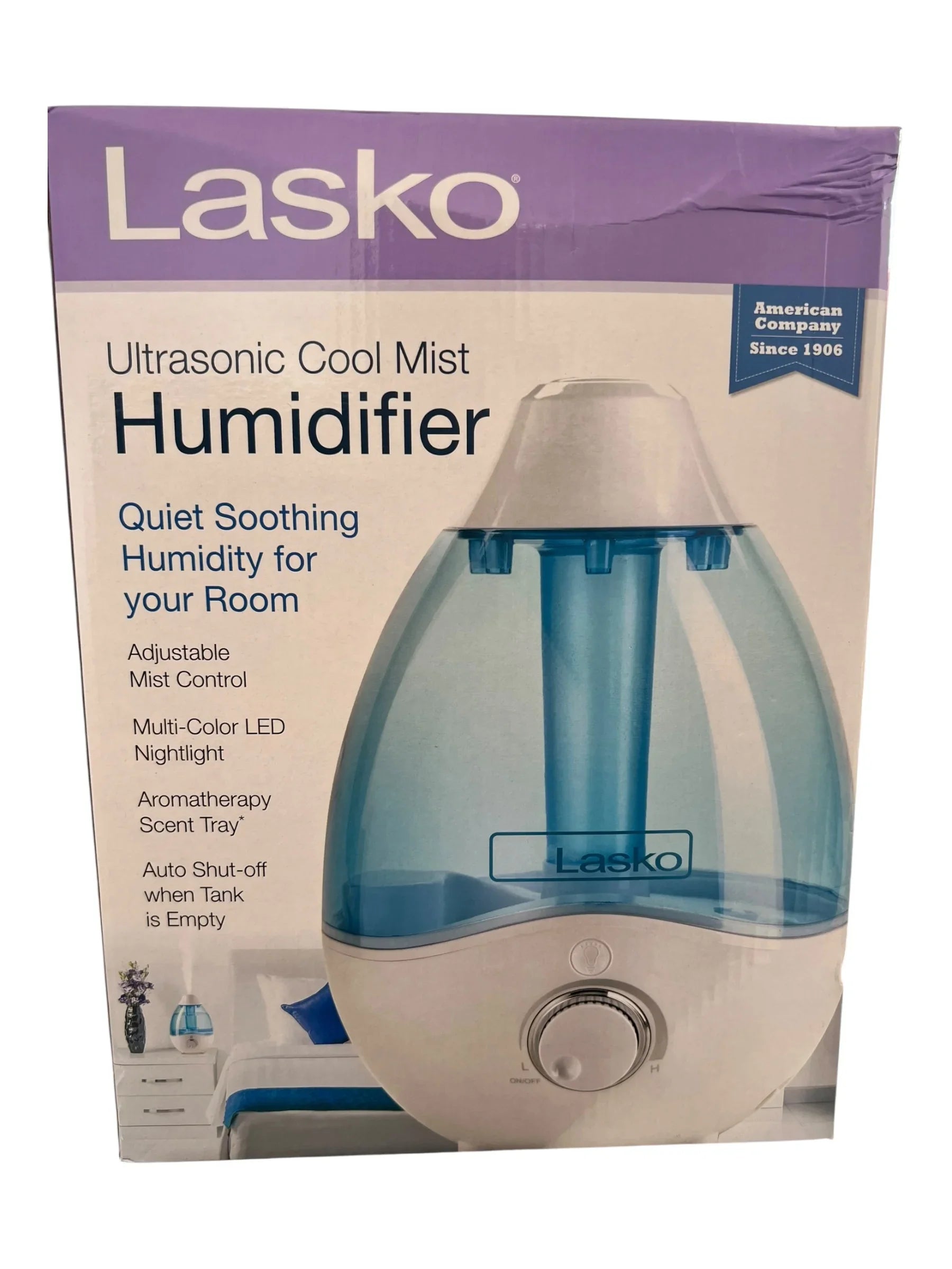 Lasko Ultrasonic Cool Mist Humidifier with Scent Tray & Nightlight - UH200 - Exotic Pro