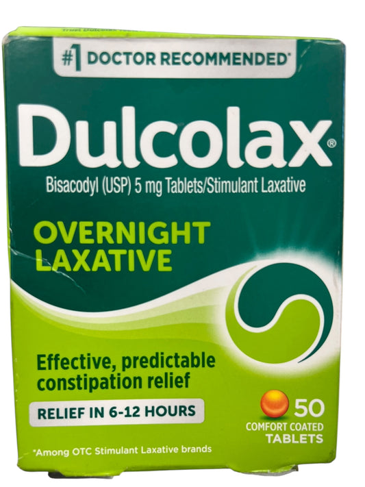 Dulcolax Laxative Tablets 5mg 50 Ct | Overnight Constipation Relief with Bisacodyl - Exotic Pro