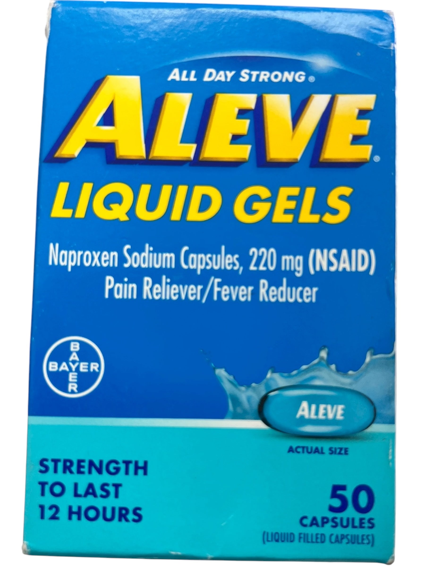 Aleve Liquid Gels Pain Reliever with Naproxen Sodium – 50 Count - Exotic Pro