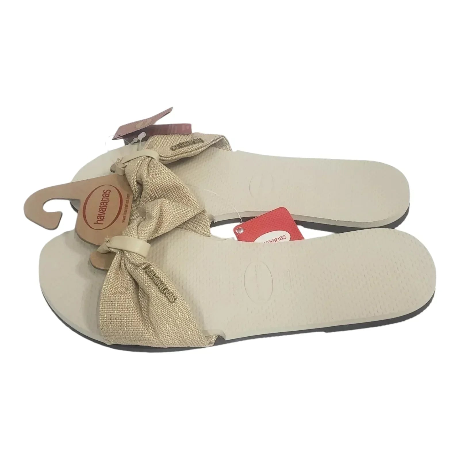 Havaianas Women's St. Tropez Shine Flip Flop Sandal - Beige (Size USA 7/8W, EUR 37.5/39) - Exotic Pro