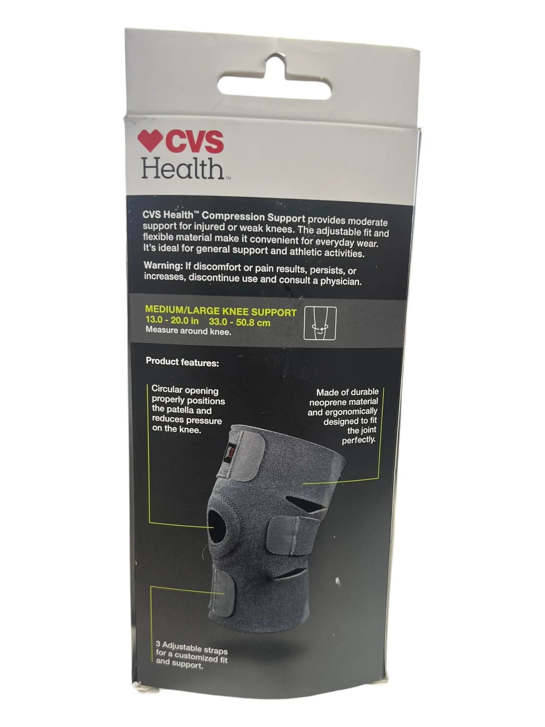 CVS Health Compression Knee Support – Med/Lg, Breathable, New - Exotic Pro