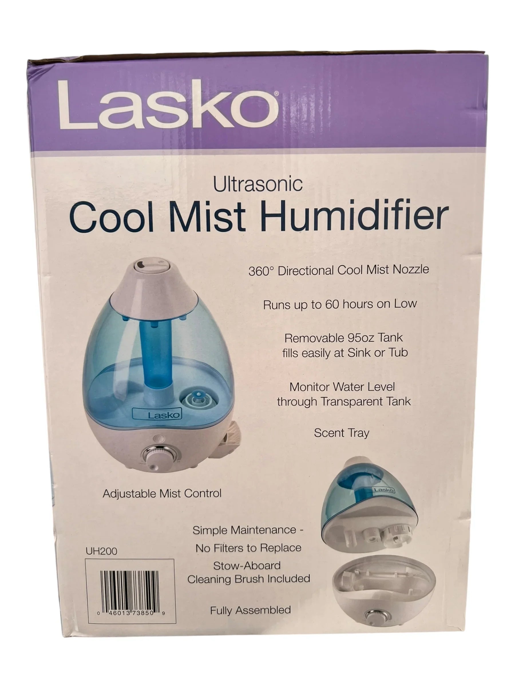 Lasko Ultrasonic Cool Mist Humidifier with Scent Tray & Nightlight - UH200 - Exotic Pro