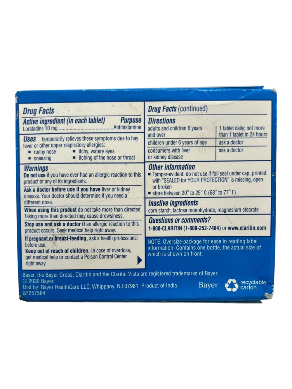 Claritin 24 Hour Non-Drowsy Allergy Medicine, Loratadine Antihistamine Tablets, 30 Ct - Exotic Pro