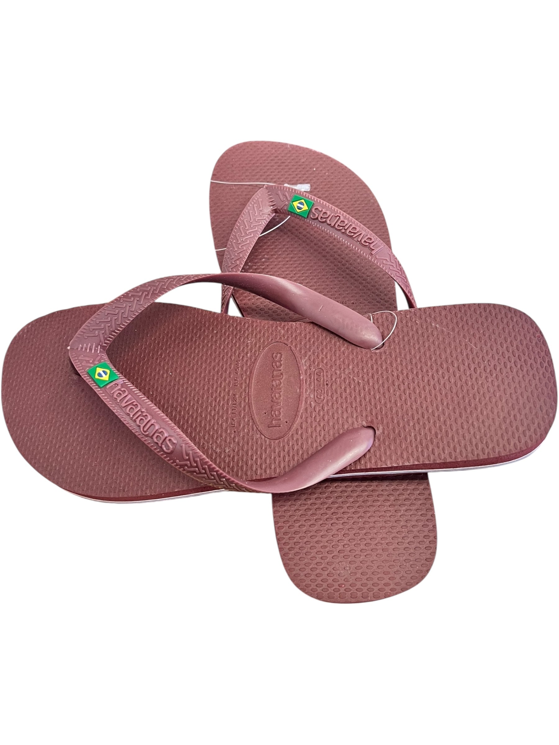 Havaianas Men's Brazil Logo Flip Flops - Sandals for Swimming Pools (Grape Wine, Size 11-12) - Exotic Pro