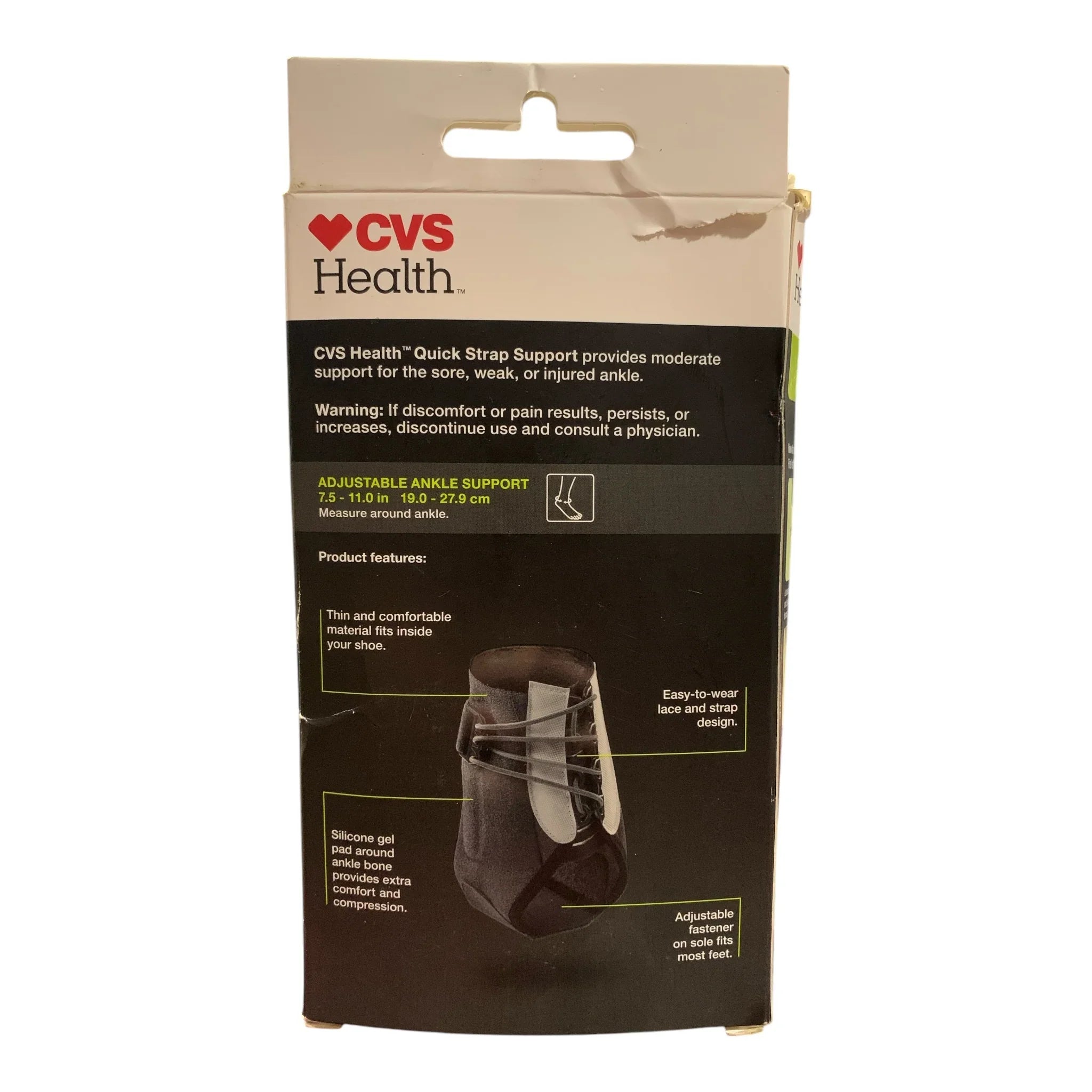 CVS Health Ankle Support with Quick Strap - Moderate Support, One Size - Exotic Pro