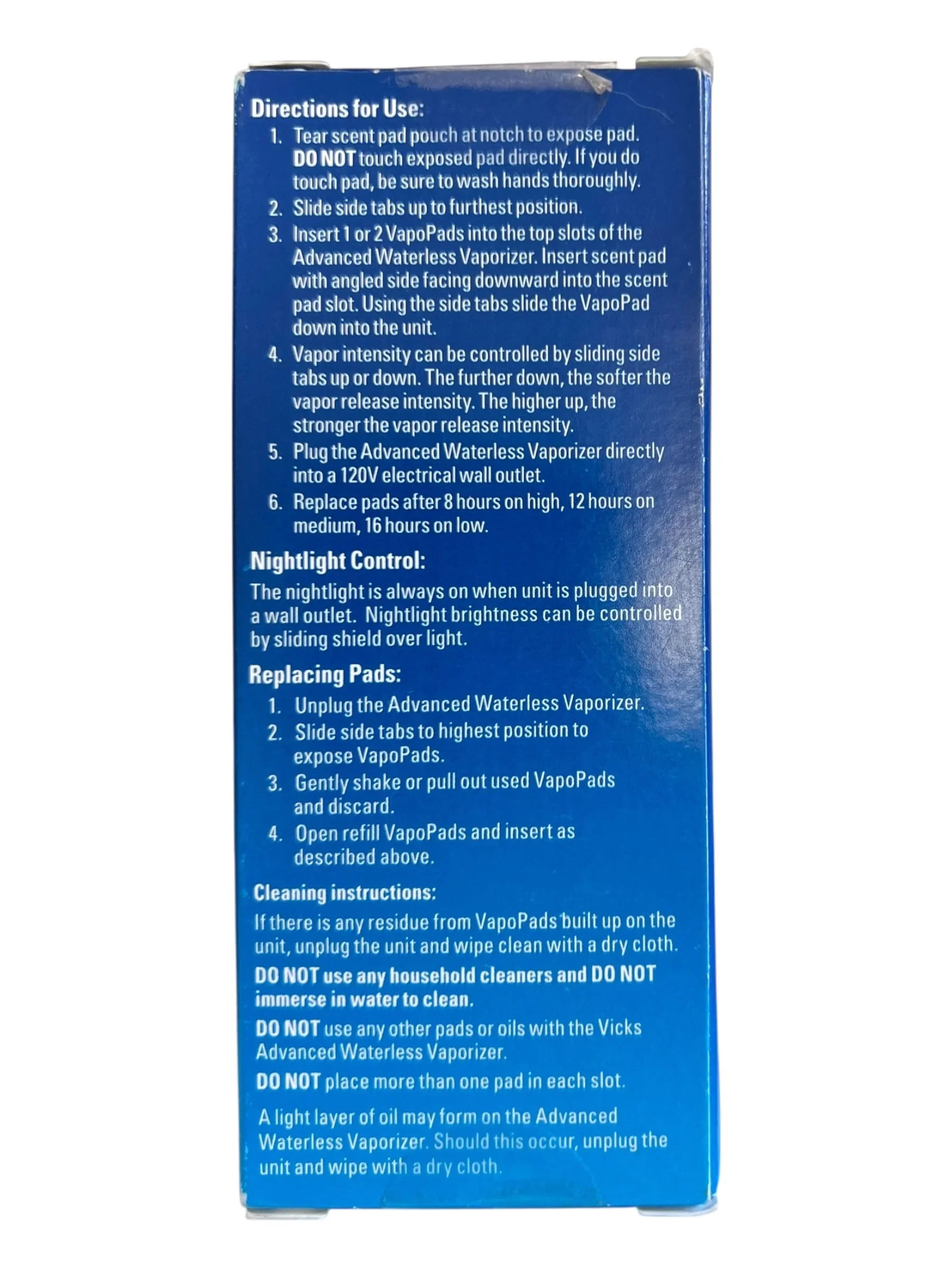 Vicks Advanced Waterless Vaporizer Plug-In with Nightlight + 4 VapoPads - Exotic Pro